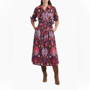 Figue Bassa Printed Midi Shirtdress size small
NWOT